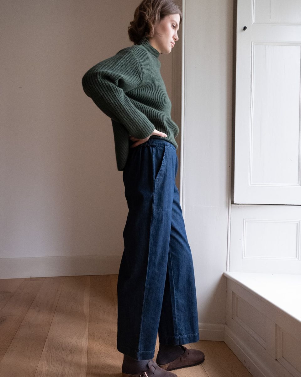 BIBICO Anna Wide Leg Trousers in Heavy Denim