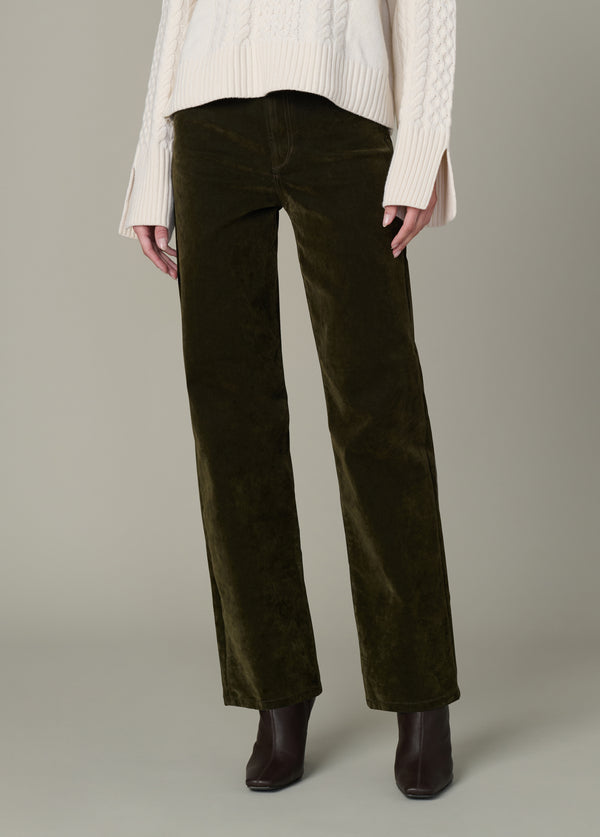 JOE'S JEANS The Margot Straight Flocked in Olive