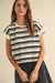 NYLAND Michaela Multi Striped T-Shirt Black