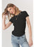 PROJECT SOCIAL T Izzie Ruched Baby Tee Black