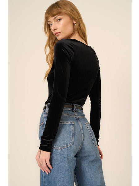 PROJECT SOCIAL T Dream Come True Square Neck Velvet Longsleeve