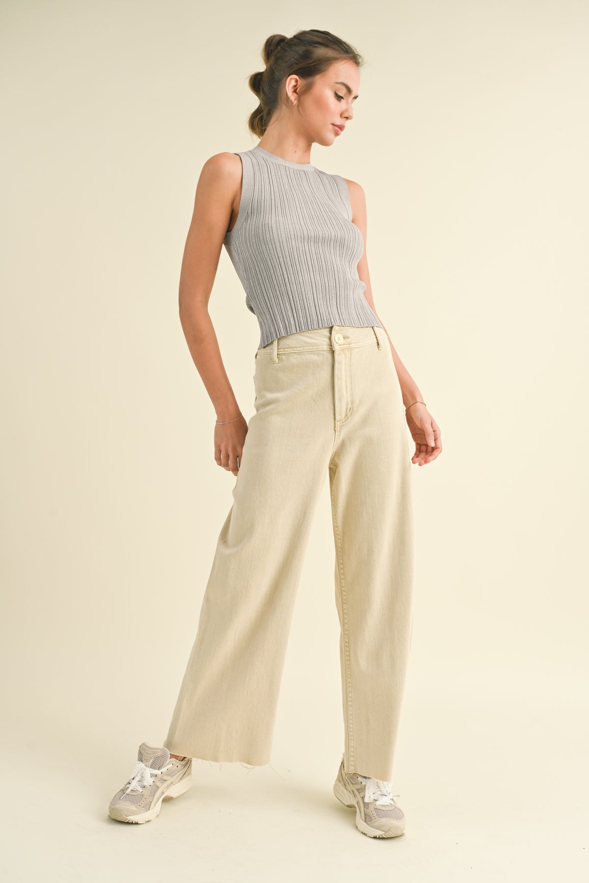 NYLAND Effie Straight Wide Leg Denim Pants