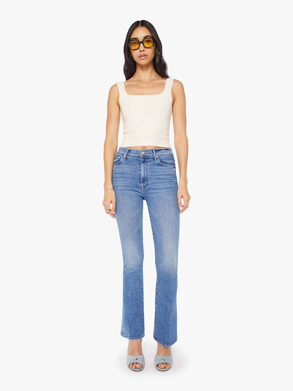 Mother The High Waisted Weekender Skimp in Swing and a Miss