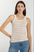 NYLAND Beverly Ribbed Multi Striped Tank Top Red Multi