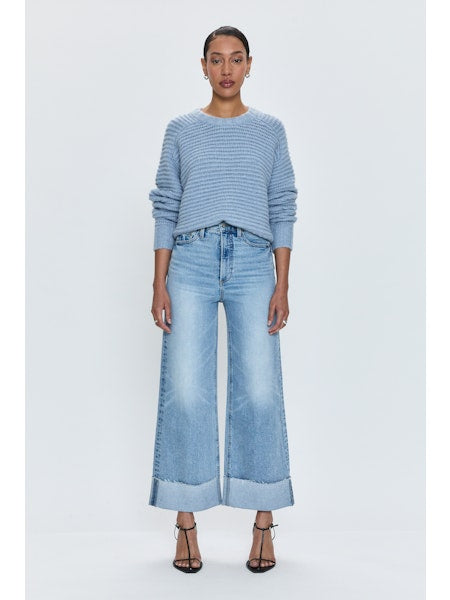 PISTOLA Lana Crop Cuffed High Rise Ultra Wide Leg in Snowcat