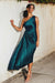 NYLAND Katya Asymmetrical Pleated Midi Dress Sapphire Blue