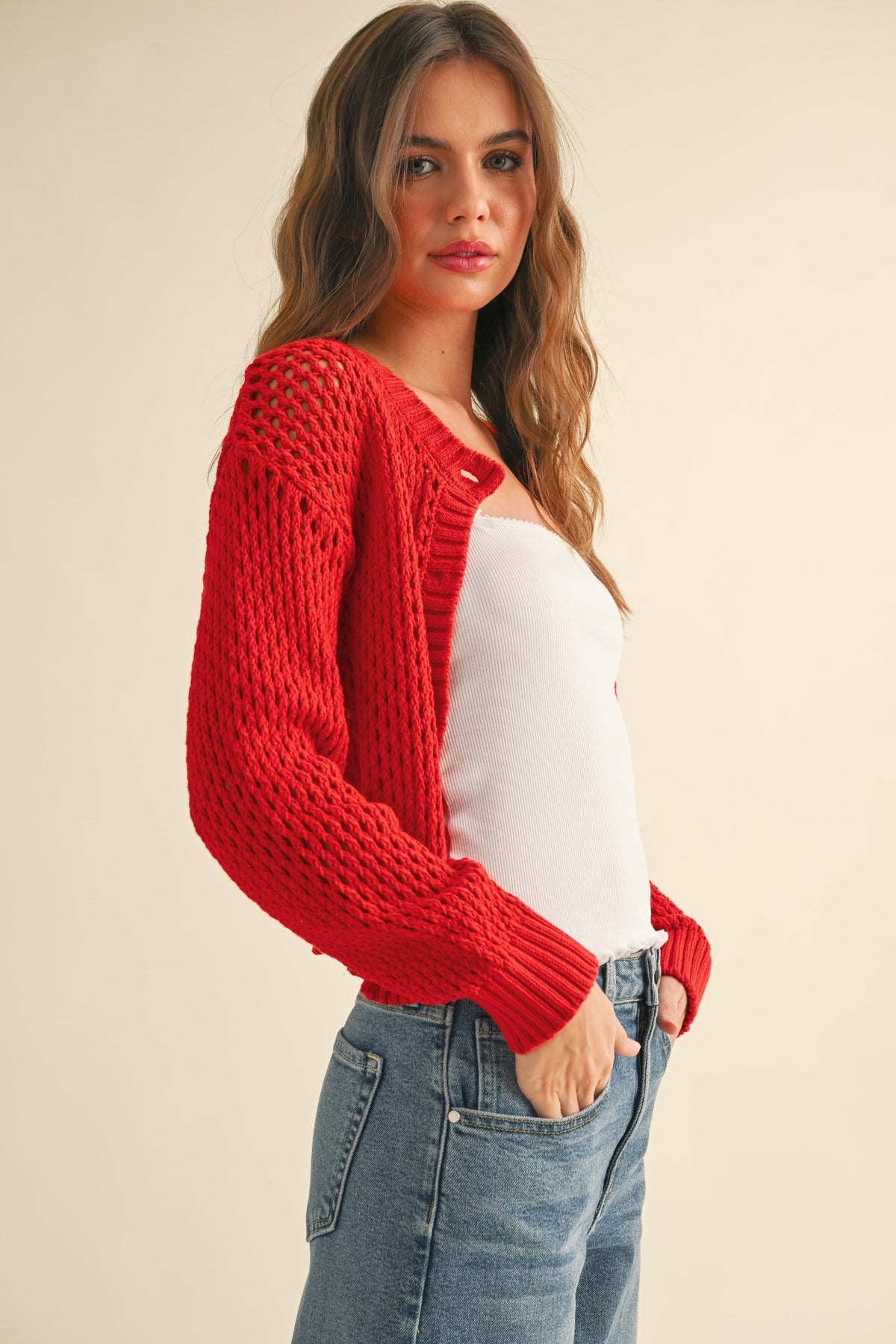 NYLAND Shelly Crochet Knitted Cardigan