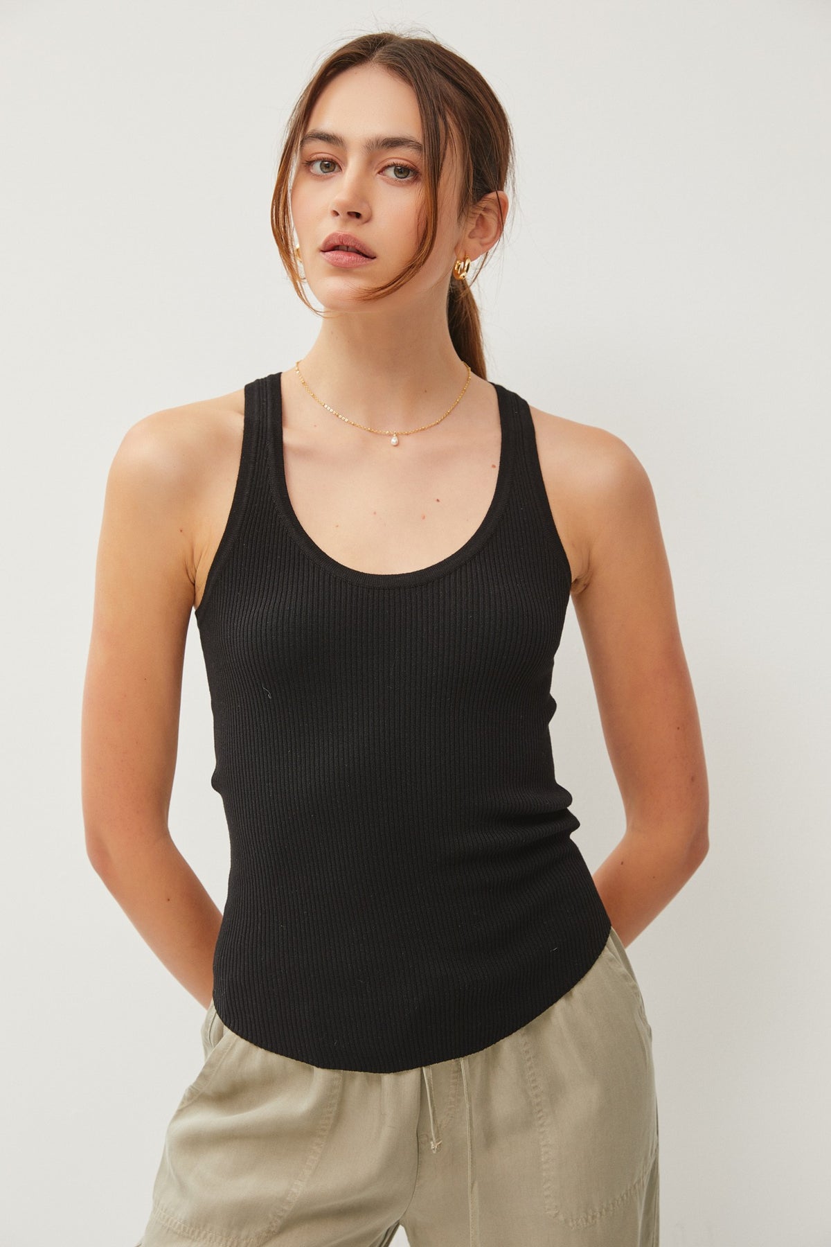 NYLAND Kendall Ribbed Tank Black
