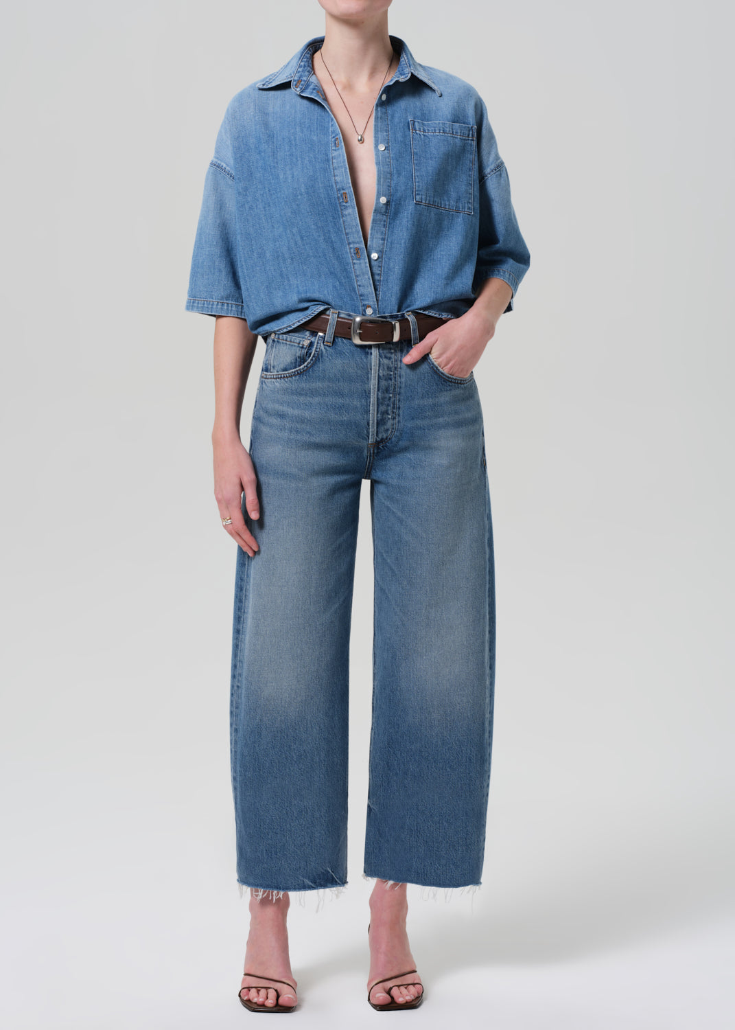 Citizens of Humanity Ayla Raw Hem Crop in Telegraph