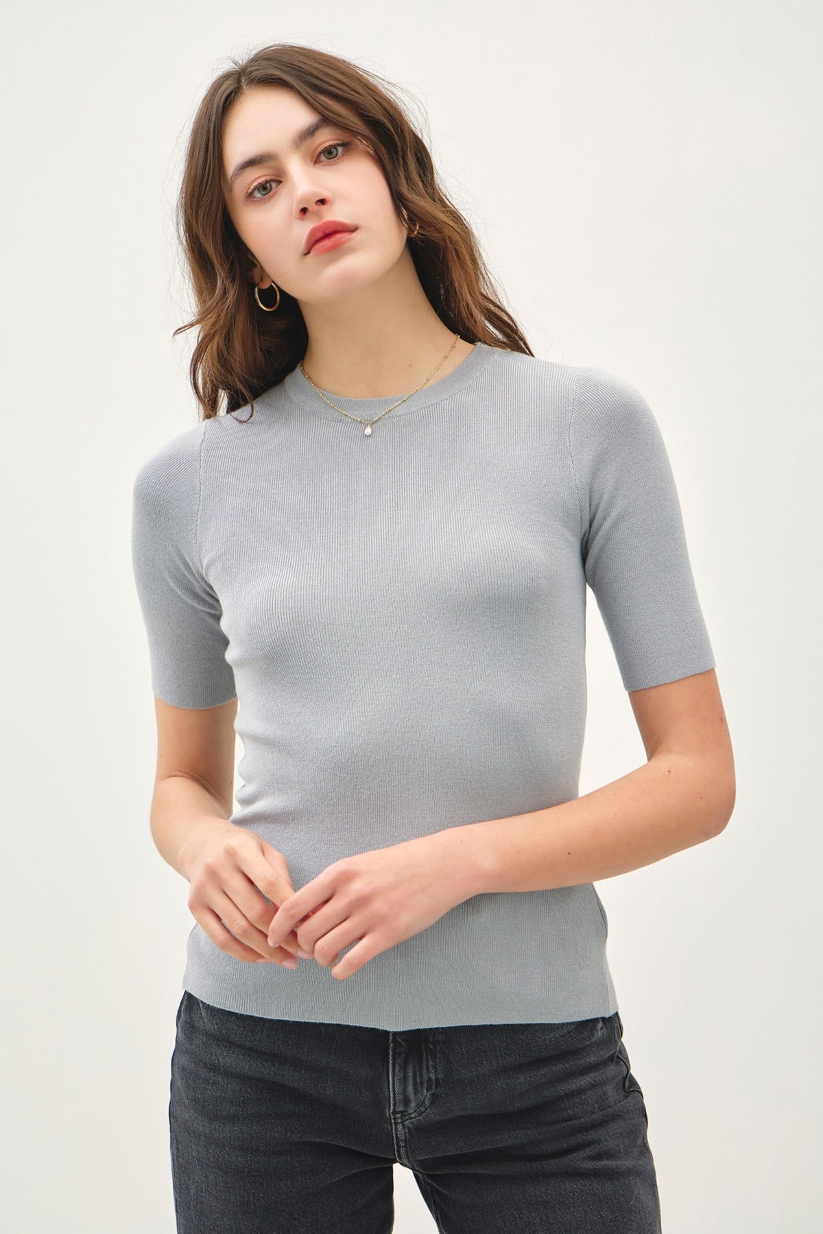 NYLAND Zenna Half Sleeve Rib Knit Top