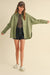 NYLAND Evan Washed Snap Button Denim Shacket Olive
