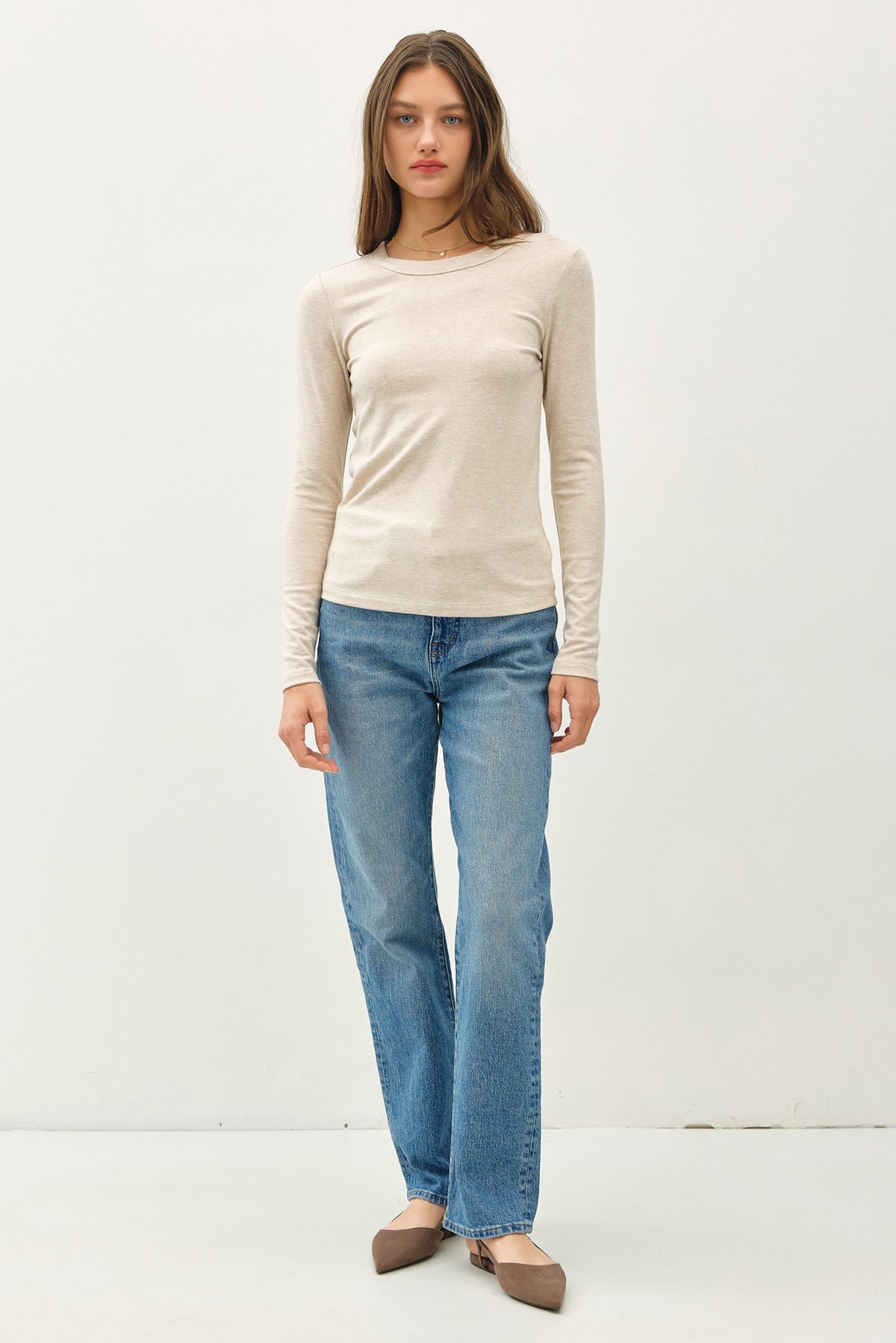 NYLAND Elisa Round Neck L/S Knit Top