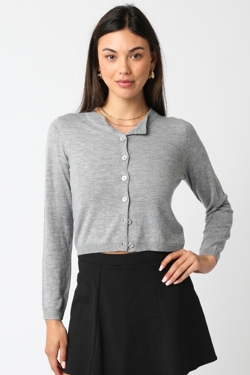 NYLAND Gianna Knit Top Heather Grey