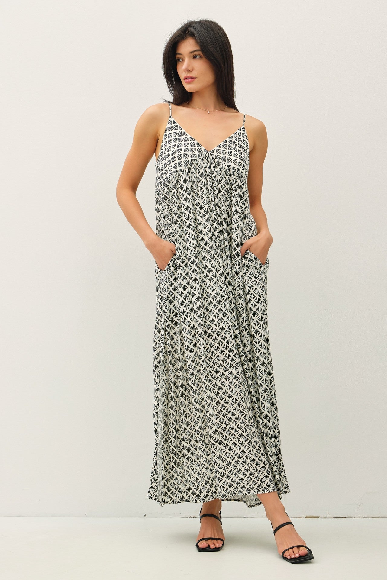 NYLAND Chi Printed A-Line Swing Maxi Dress