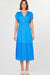 NYLAND Ualani Tulip Sleeve V-Neck Midi Dress Azure Blue