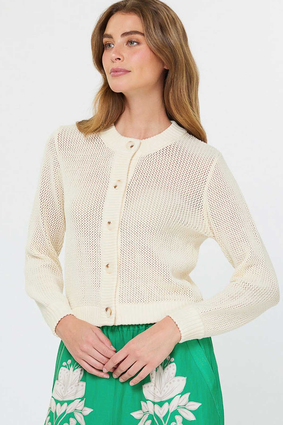 NYLAND Evaine Long Sleeve 5-Button Cardigan