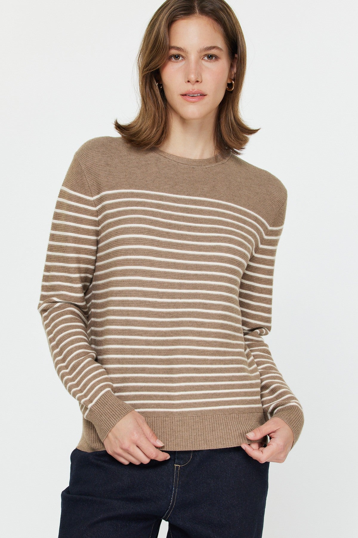 NYLAND Mercer Stripe Pull Over Sweater Charcoal