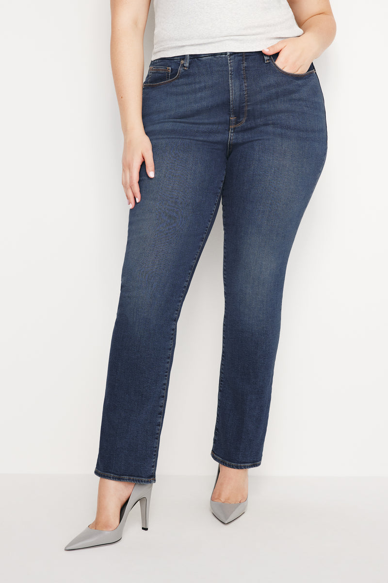 Good American Good Legs Straight Jeans in Blue004