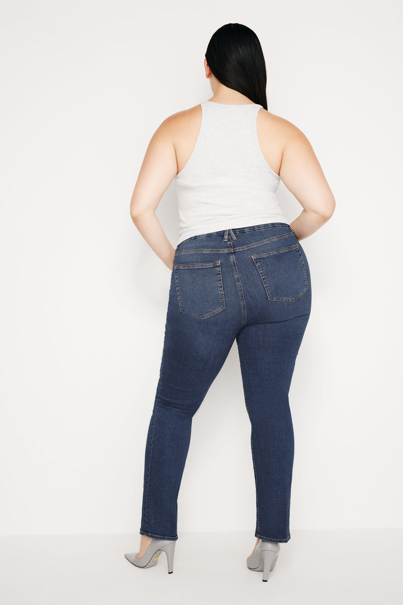 Good American Good Legs Straight Jeans in Blue004