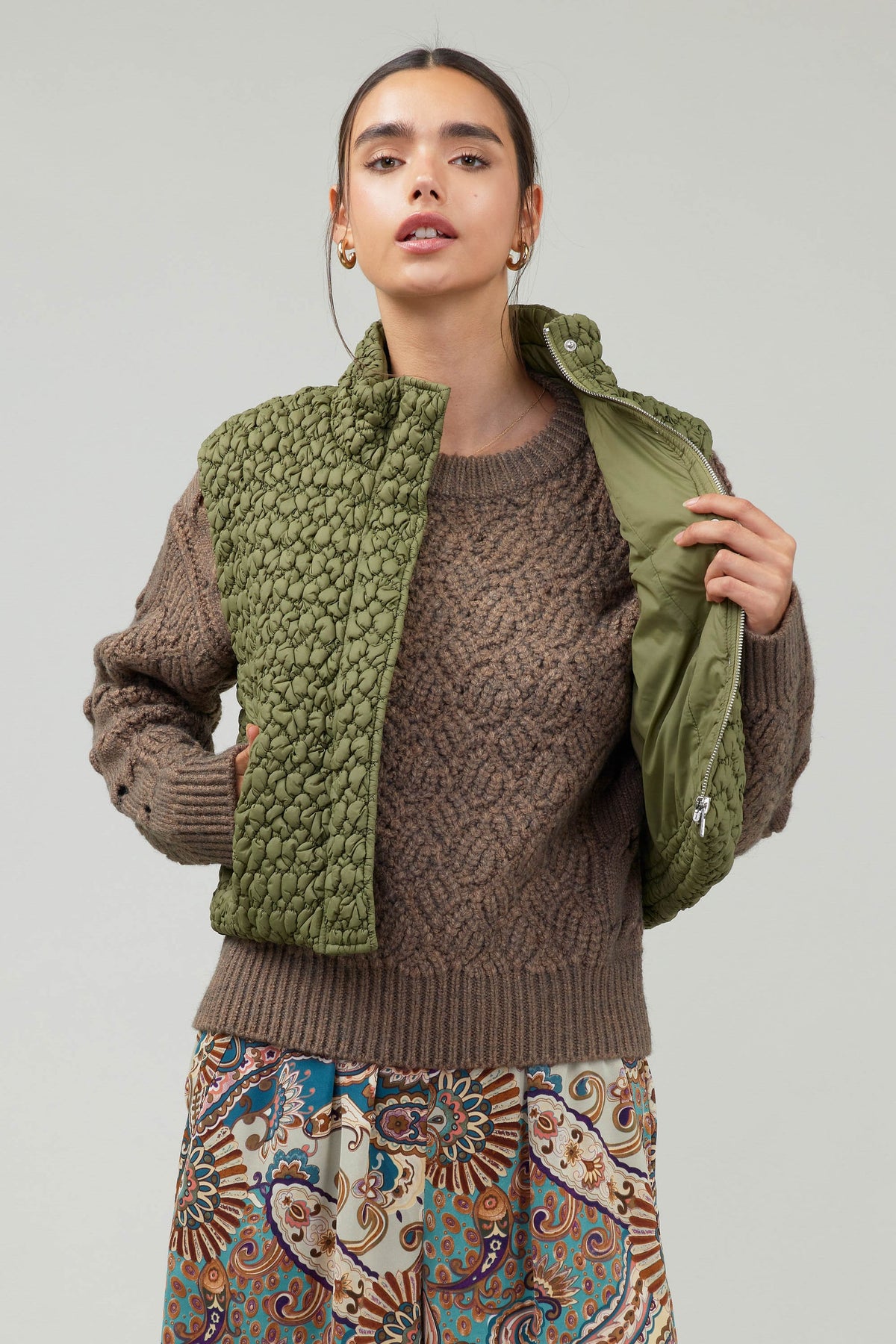 NYLAND Venous Cropped Quilted Vest