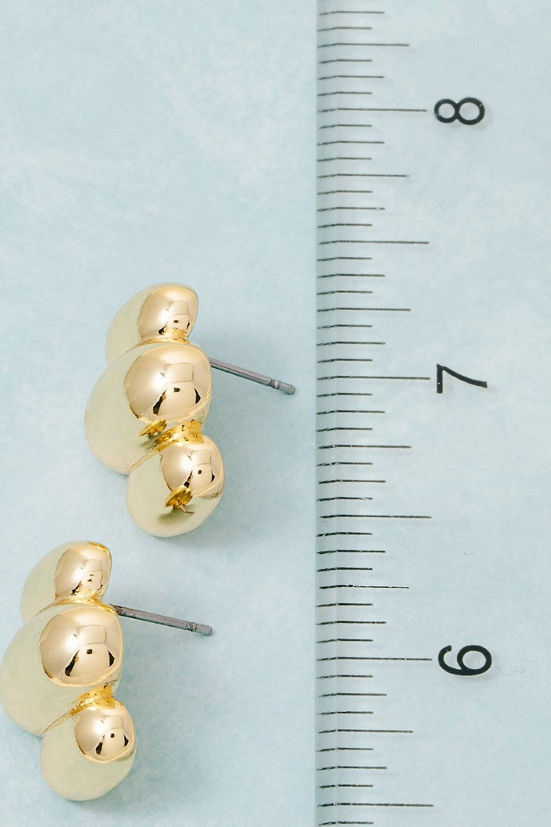 ADORN Odilia Solid Triple Oval Drop Earrings