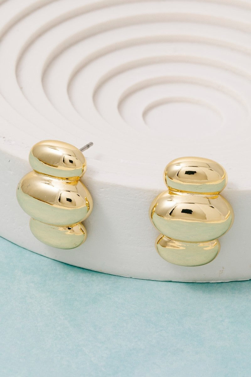 ADORN Odilia Solid Triple Oval Drop Earrings