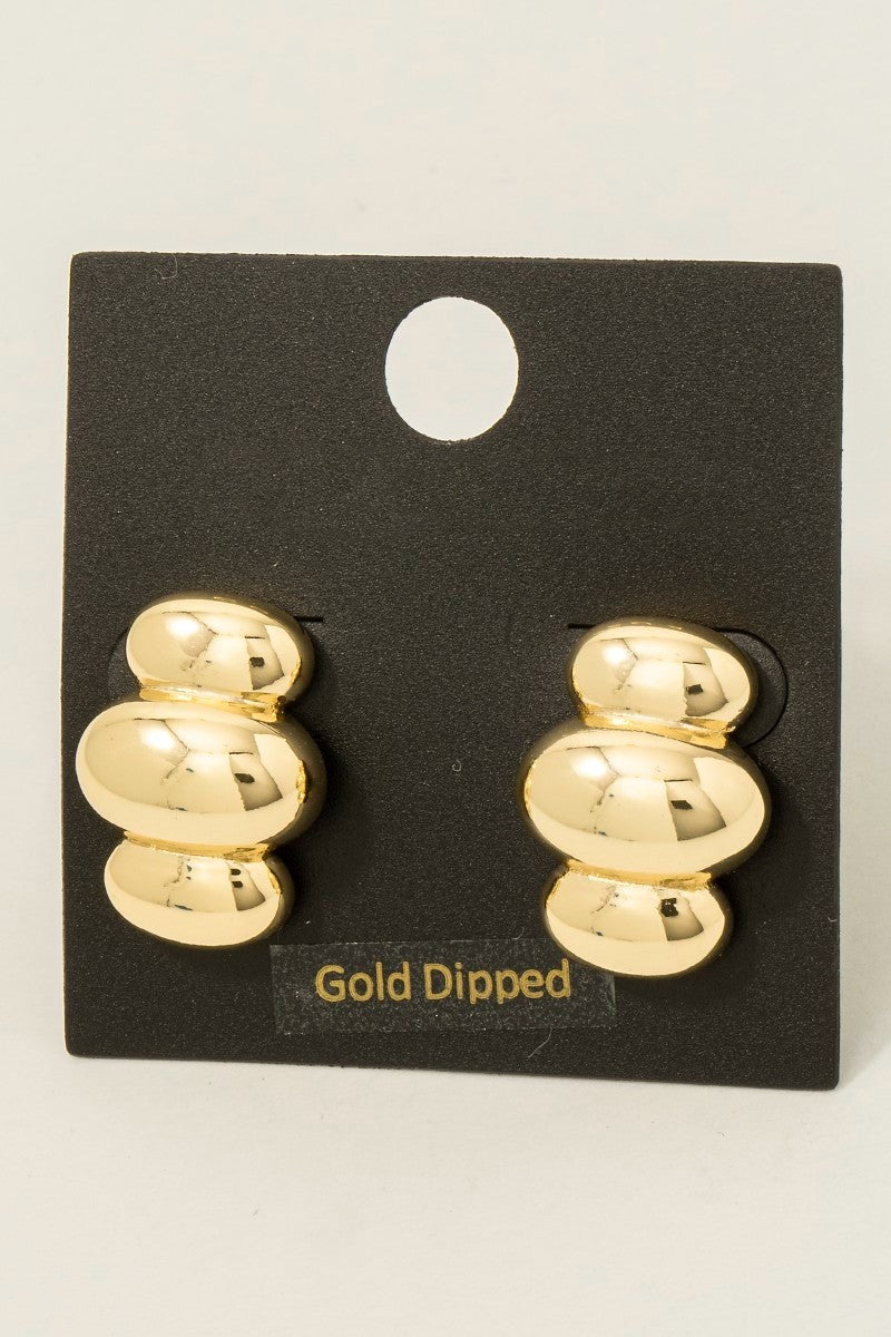 ADORN Odilia Solid Triple Oval Drop Earrings