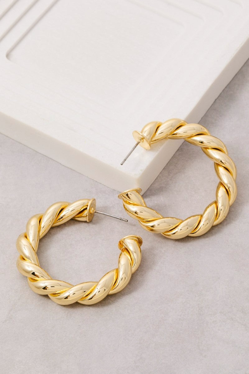 ADORN Vianne Thick Twisted Hoop Earrings