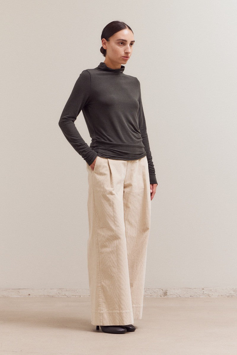 NYLAND Salvatrix Mock Neck Fitted Jersey Top