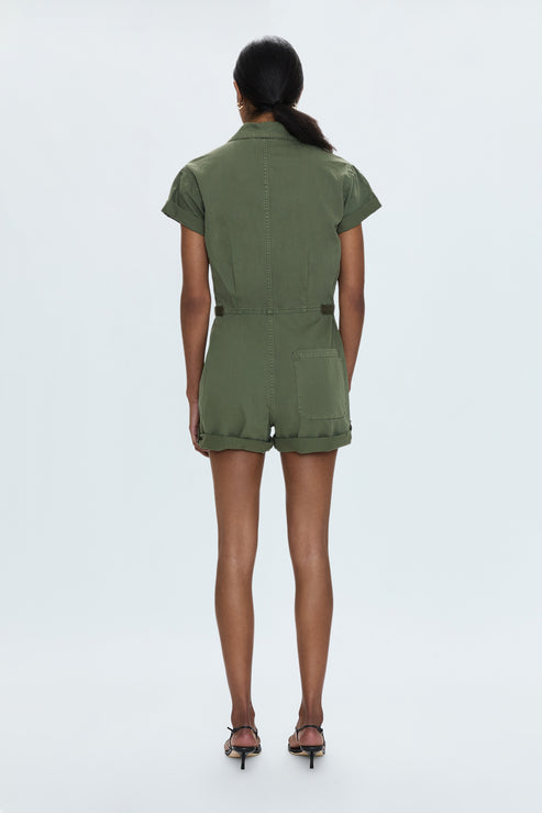 PISTOLA Parker Field Suit SS Romper in Meadow