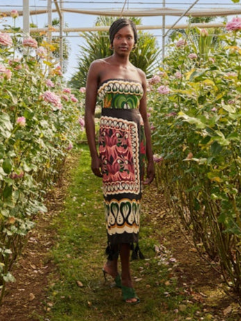 Farm Rio Coconut Tree Flow Scarf Dress