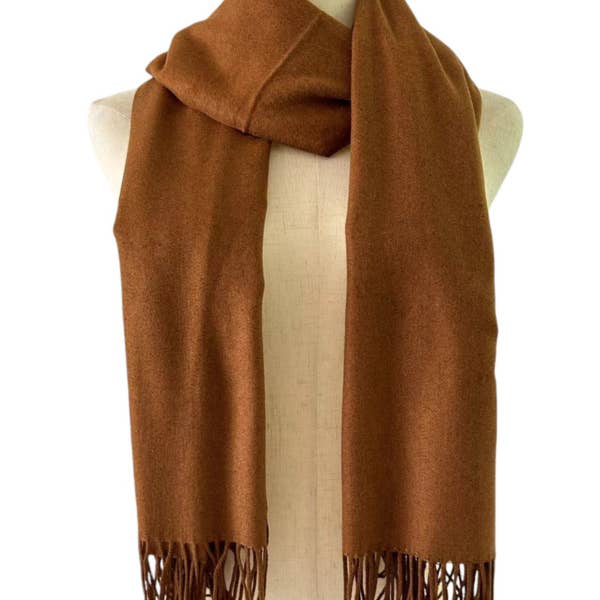 Love and Repeat Solid Cashmere Scarf in Camel