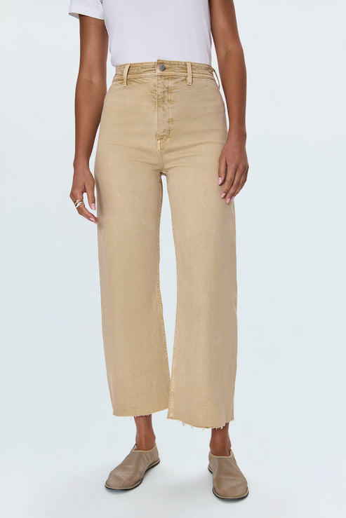 PISTOLA Penny High Rise Wide Leg Crop in Sand Dollar