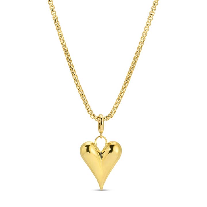 Splendid Iris Long or Doubled Up Elongated Bubble Heart Necklace
