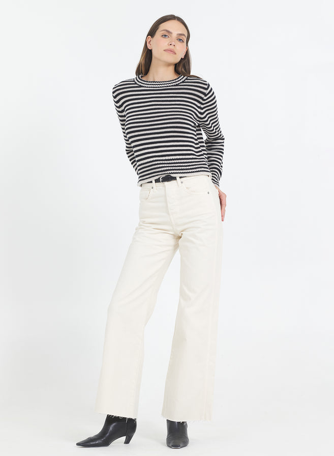 One Grey Day Lewes Crewneck Canvas Combo