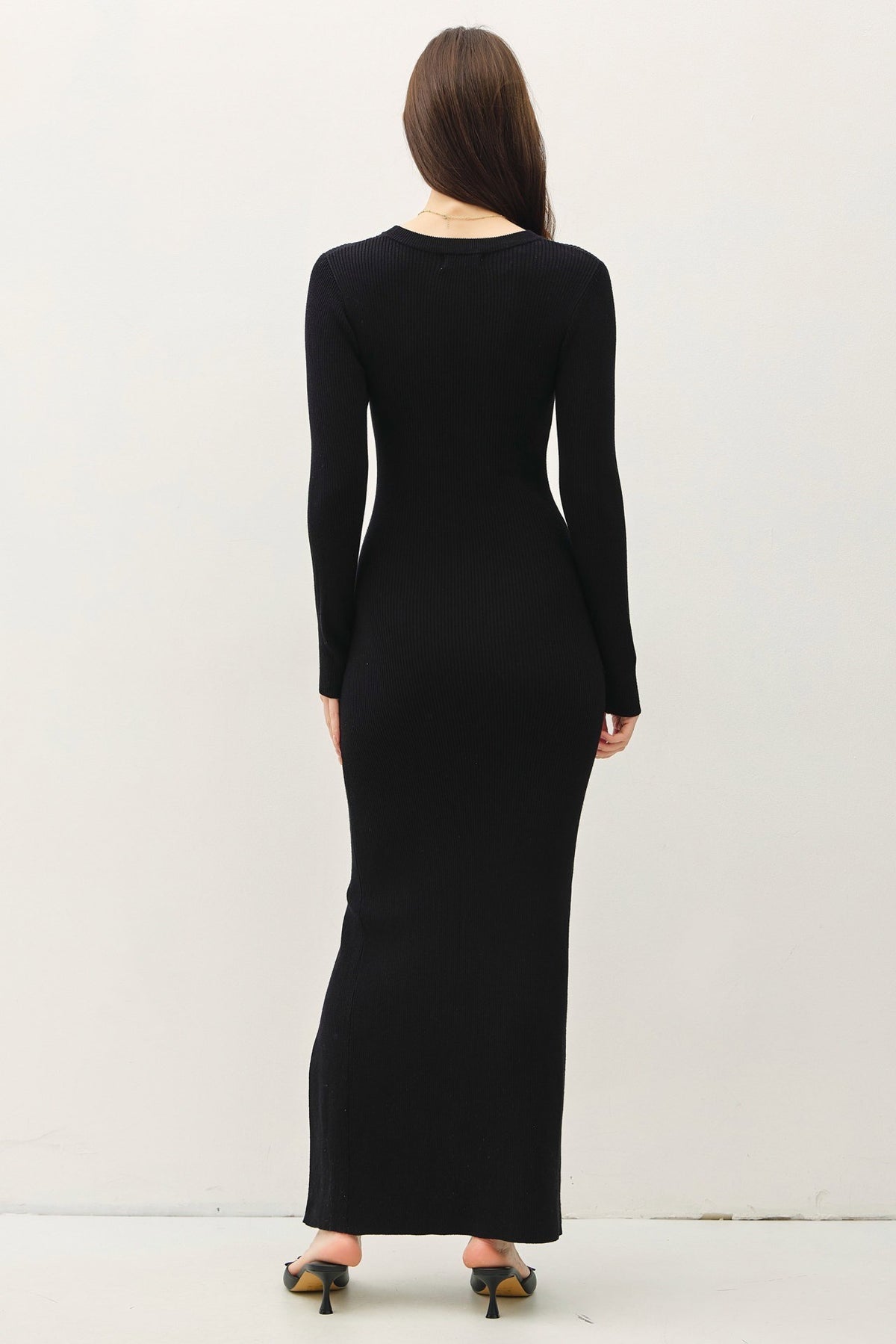 NYLAND Mira LS Maxi Sweater Dress w/ Slit