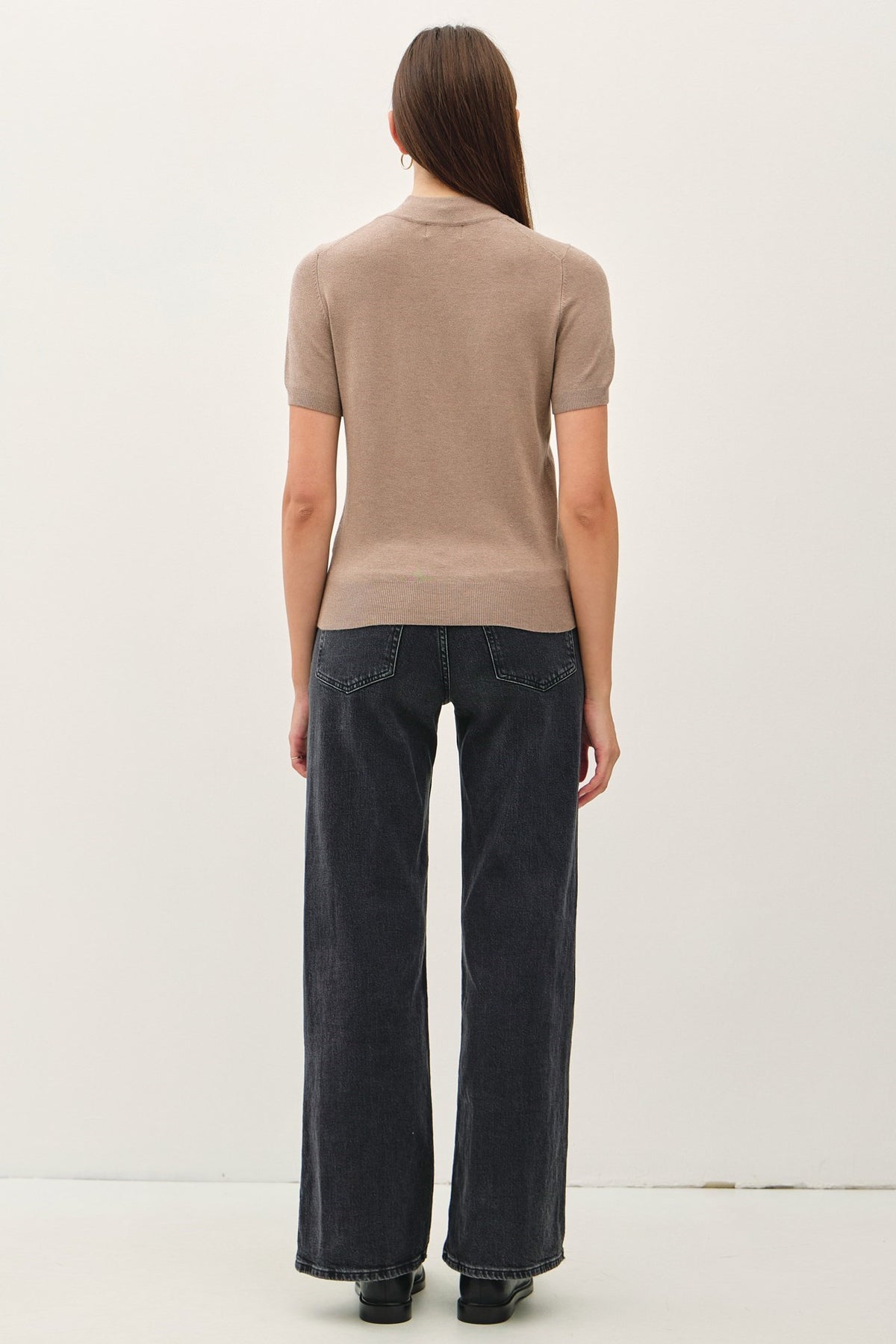 NYLAND Phillis SS Mockneck Knit Sweater Top