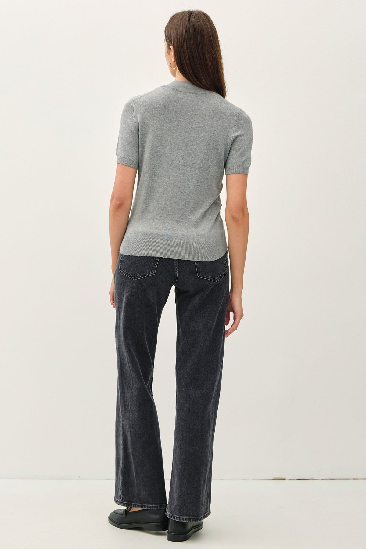 NYLAND Phillis SS Mockneck Knit Sweater Top