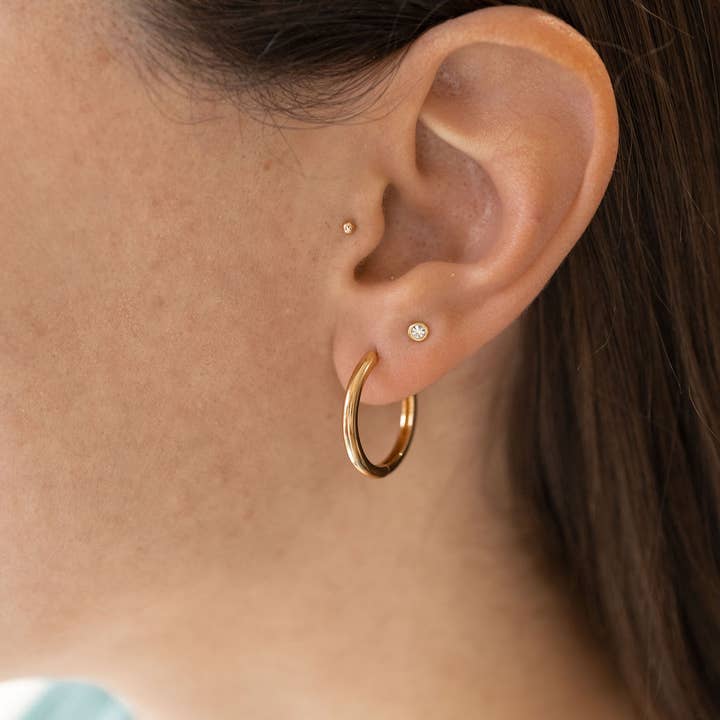 The Land of Salt Medium Hoops in Gold