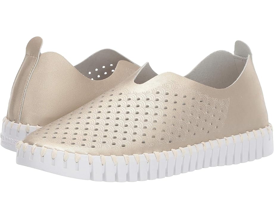 Ilse Jacobsen Metallic Tulip Slip-On w/White Sole Metallic Blue 39