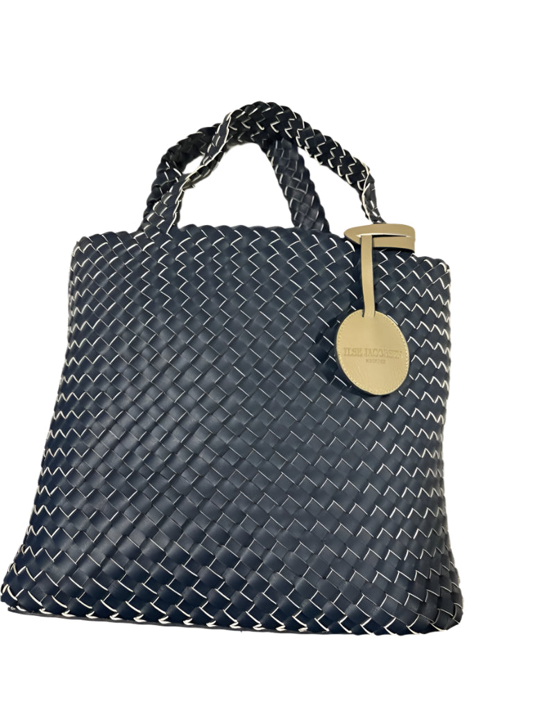 Ilse Jacobsen Reversible Woven Tote Bag 08 Warm Sand Blue Nights