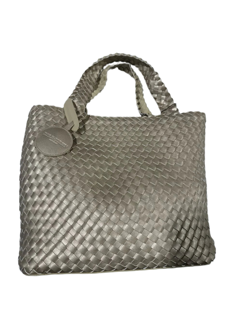 Ilse Jacobsen Reversible Woven Tote Bag 08 Ivory and White