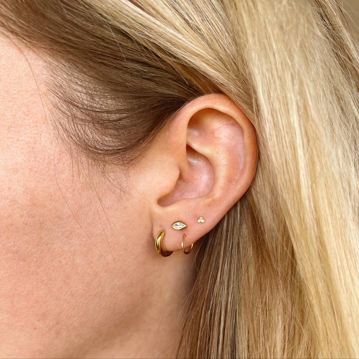 The Land of Salt Marquise CZ Diamond Evil Eye Stud Earrings