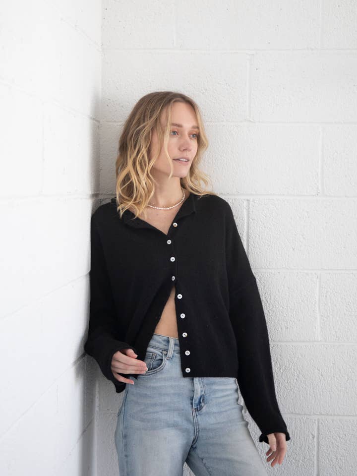 Things Between Black Piper Cardigan