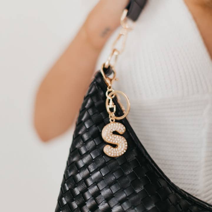 Pretty Simple Diamond Initial Bag Charm