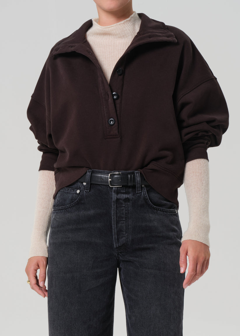 Citizens of Humanity Mirelle Funnel Neck in Chocolate