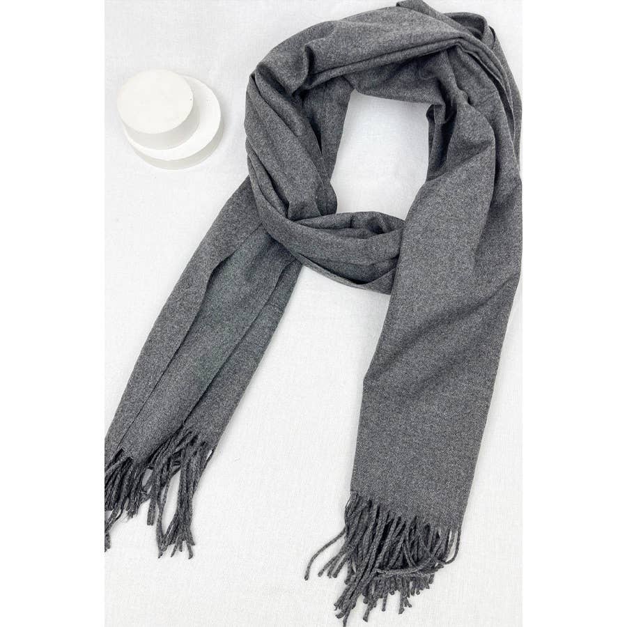 Love and Repeat Solid Cashmere Scarf in Grey