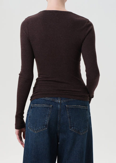 AGOLDE Delphi Slim Tee in Root