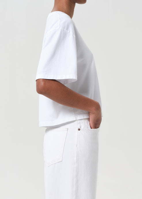 AGOLDE Sulma Drop Shoulder Tee in White