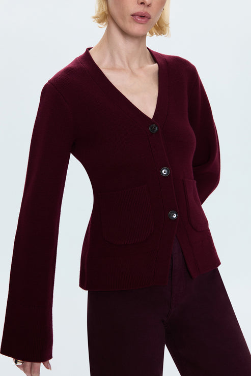 PISTOLA Aeron Cardigan Claret